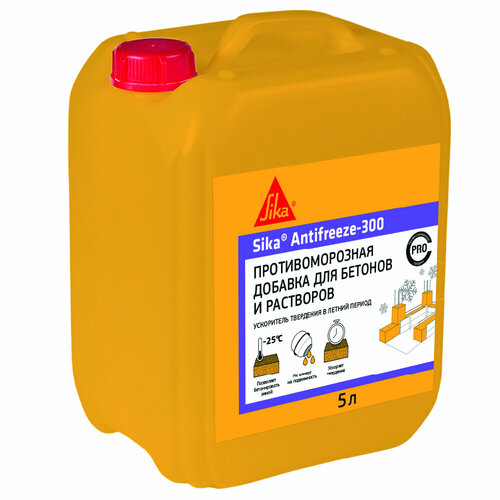 Добавка противоморозная для бетона Sika Antifreeze-300 5 л sika добавка морозостойкая sika antifreeze fs 1 1 л