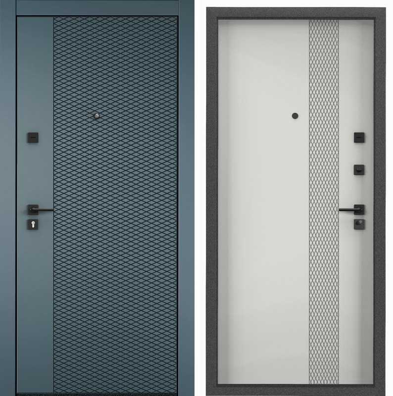 Дверь входная Torex для квартиры Terminal-D 860х2050 правый, тепло-шумоизоляция, антикоррозийная защита, замки 3-го класса защиты, синий/серый