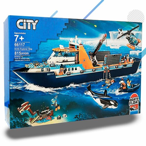 конструктор lego city корабль исследователь арктики 60368 Конструктор Сити Корабль Исследователь Арктики 66117 Набор 815 деталей, подарочный игровой набор для детей взрослых, мальчиков и девочек