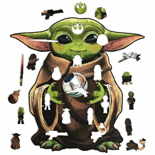 Active Puzzles Деревянный пазл Малыш Йода 27*27 см, 100 элементов Baby-Yoda-puzzles