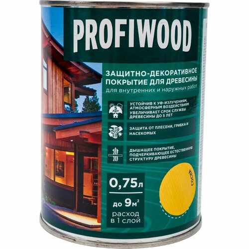 Защитно-декоративное покрытие для древесины Profiwood 72619 защитно декоративное покрытие для древесины груша 0 8 л