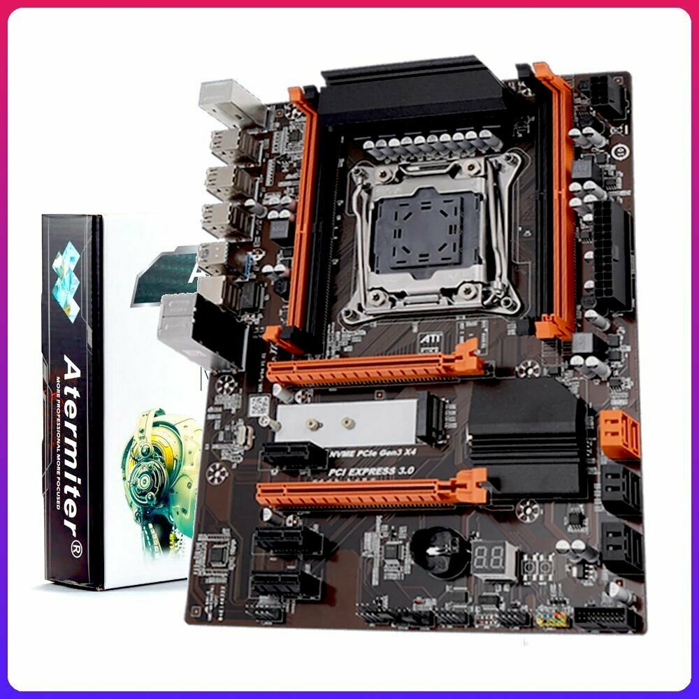 Материнская плата 2011-3 Atermiter X99 D4 Turbo (X99 B85 4DDR4 2CH 2x PCI-Ex16 3xPCI-Ex1 M2 NVME USB 3.0 GBLAN ATX)