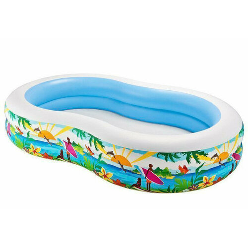 56490NP Бассейн надувной овальный Swim center™ seashore pool, 262х160х46см