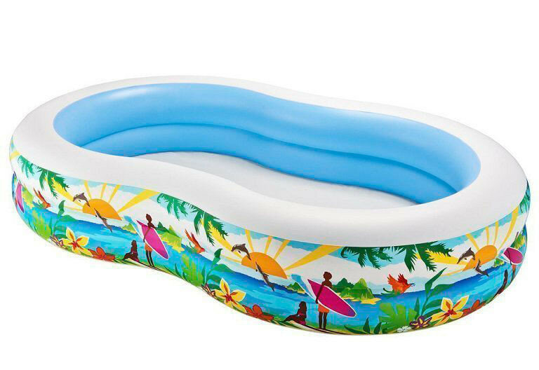 56490NP Бассейн надувной овальный Swim center™ seashore pool, 262х160х46см