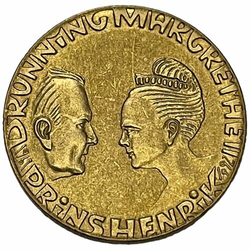 1992 монета эстония 1992 год 20 центов бронза xf Дания 20 крон 1992 г. (25 лет свадьбе принца Хенрика и королевы Маргрете II)