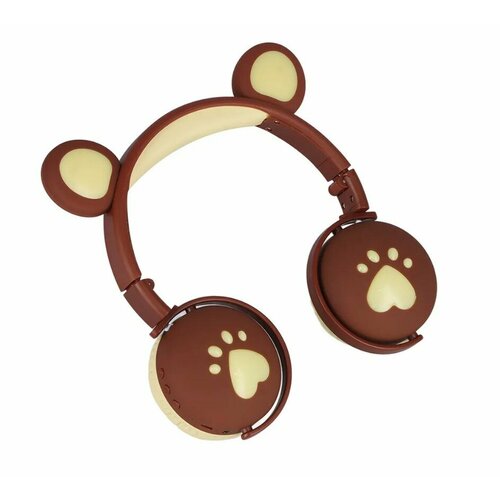 Беспроводные наушники Складная конструкция LED подсветка Bluetooth-50 Коричневый 1100₽