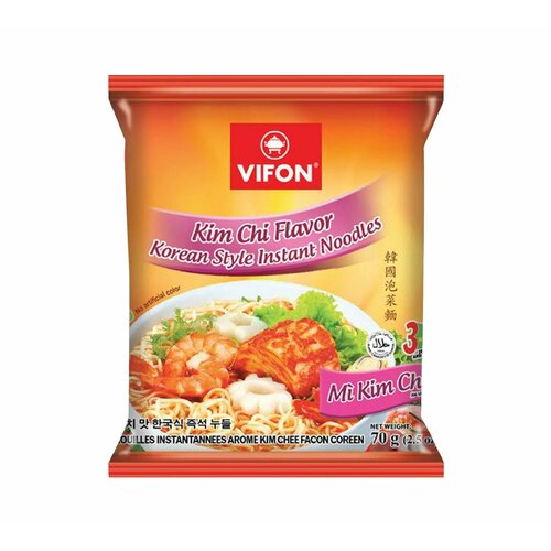 Лапша пшеничная быстрого приготовления VIFON (вифон) со вкусом ким чи 70гр. 30шт