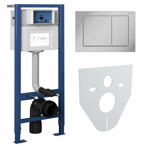 Delice Инсталляционная система для подвесных унитазов с хромированной клавишей Nimb 4 в 1 DLR 000002 Delice