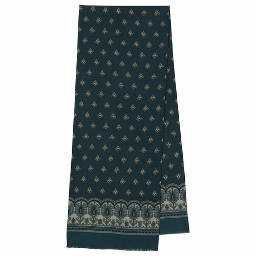 фото Шарф павловопосадская платочная мануфактура,140х27 см, one size, синий, серый