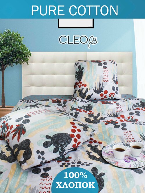 Комплект Постельного Белья Cleo PURE COTTON Евро/Постельное белье евро, пододеяльник 200х220, простыня 220х240, наволочки 70х70х2.