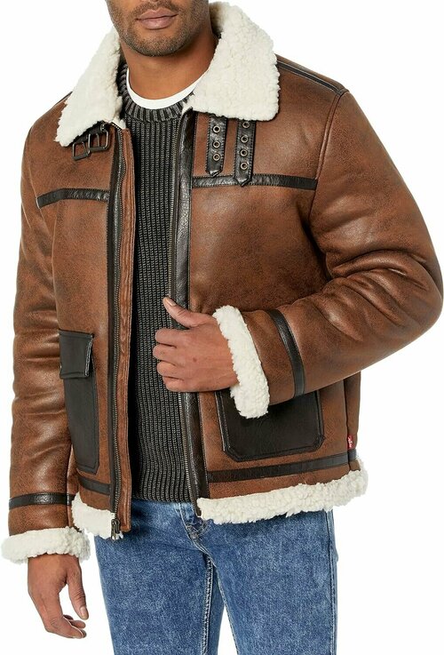 Куртка Levis, размер XXL, коричневый