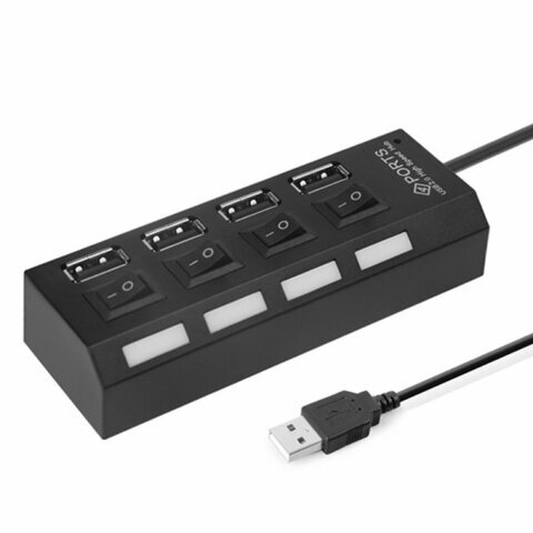 Переходник USB HUB Smartbuy на 4 порта (SBHA-7204-B) черный