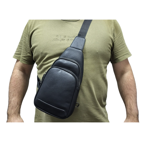 фото Сумка кросс-боди , фактура гладкая, черный нет бренда