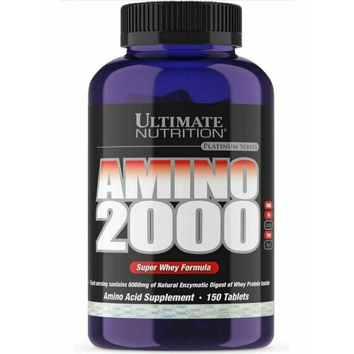 Ultimate Super Whey Amino 2000 150 tabs - протеиновый комплекс с аминокислотами 2000 мг комплекс аминокислот ultimate nutrition amino gold 325 tabs 1500 mg