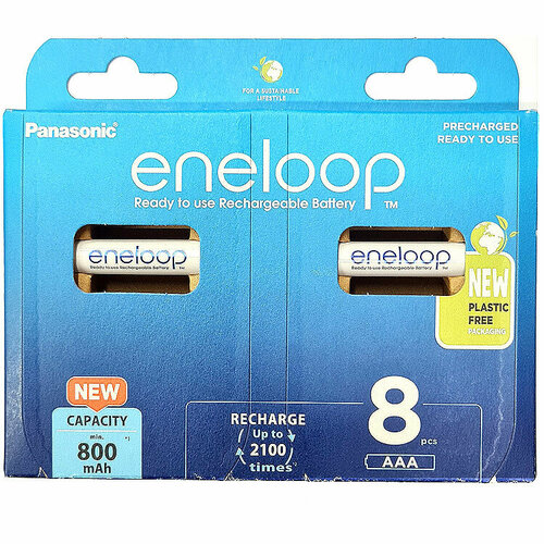 Аккумуляторы Panasonic Eneloop AAA (блистер 8 штук) аккумулятор r03 aaa eneloop lite ni mh 550mah предзаряженный бл 4 panasonic 5410853052760 15545850