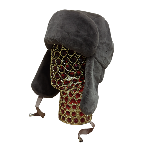 фото Шапка ушанка scandza, размер 54-58, серый