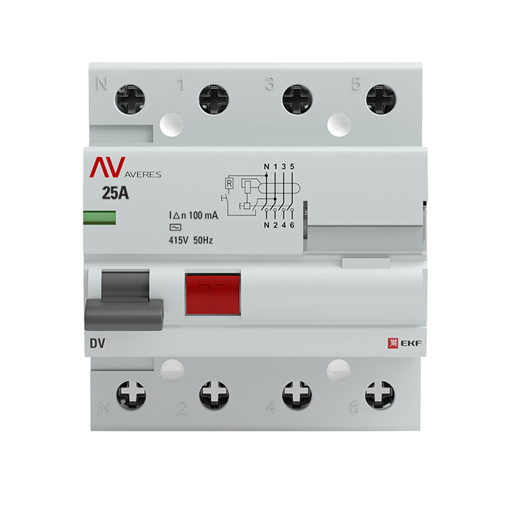 УЗО EKF Averes DV 4P 25 А 100 мА AC - фото №4
