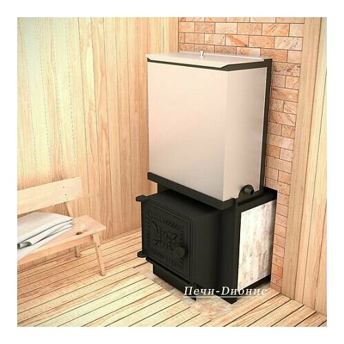 Дровяная банная печь Емельяныч-2 Сeramic чугунная дверца топка 8мм с баком 60л на два помещения для бани на дровах для дачи для дома для сада 61560₽