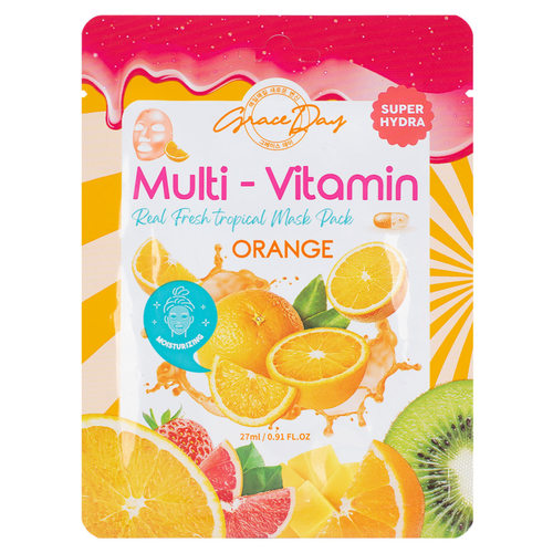 Маска для лица GRACE DAY MULTI-VITAMIN с экстрактом апельсина (для сияния кожи) 27 мл маска для лица grace day маска для лица multi vitamin с экстрактом апельсина для сияния кожи