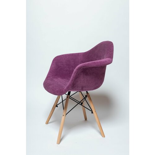 Кухонные стулья EAMES, 2 шт, с подлокотниками, сиреневый, мягкие