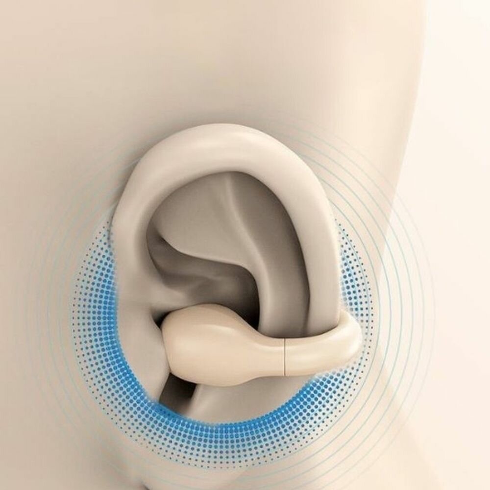 Беспроводная bluetooth 53 Гарнитура клипса для чувствительных ушей чёрная с индикатором зарядки и шумоподавлением для android ios
