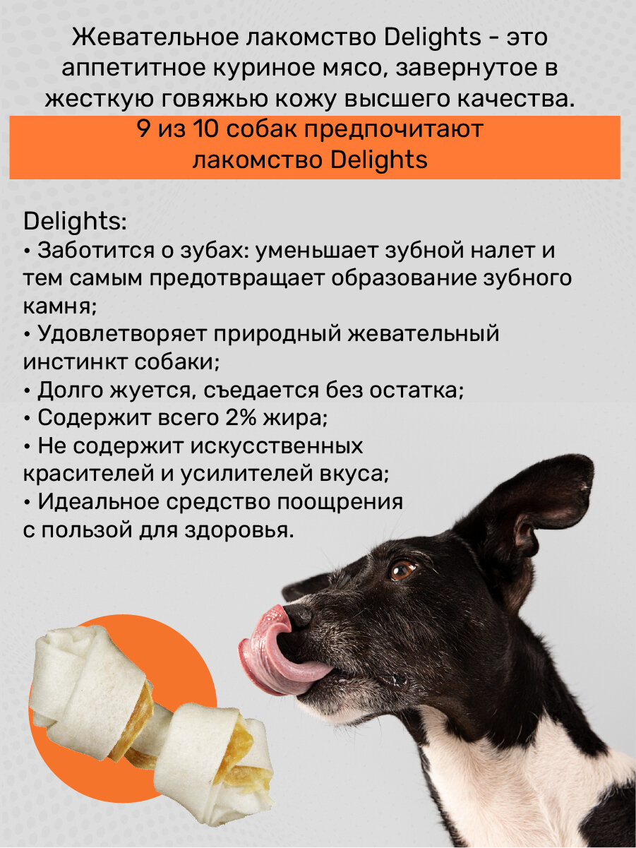 8in1 Лакомство для собак Delights Косточки XS / 7.5 см / 7 шт. х 12 г