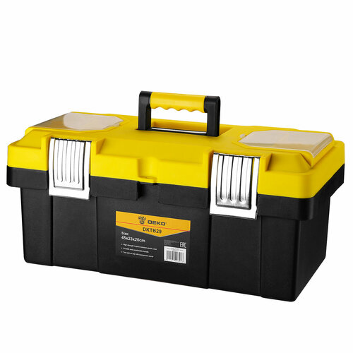 контейнер для одноразового хранения контейнер для хранения контейнер для хранения инструментов Ящик с органайзером DEKO DKTB29, 45x23x20 см, 19'' , черный/желтый