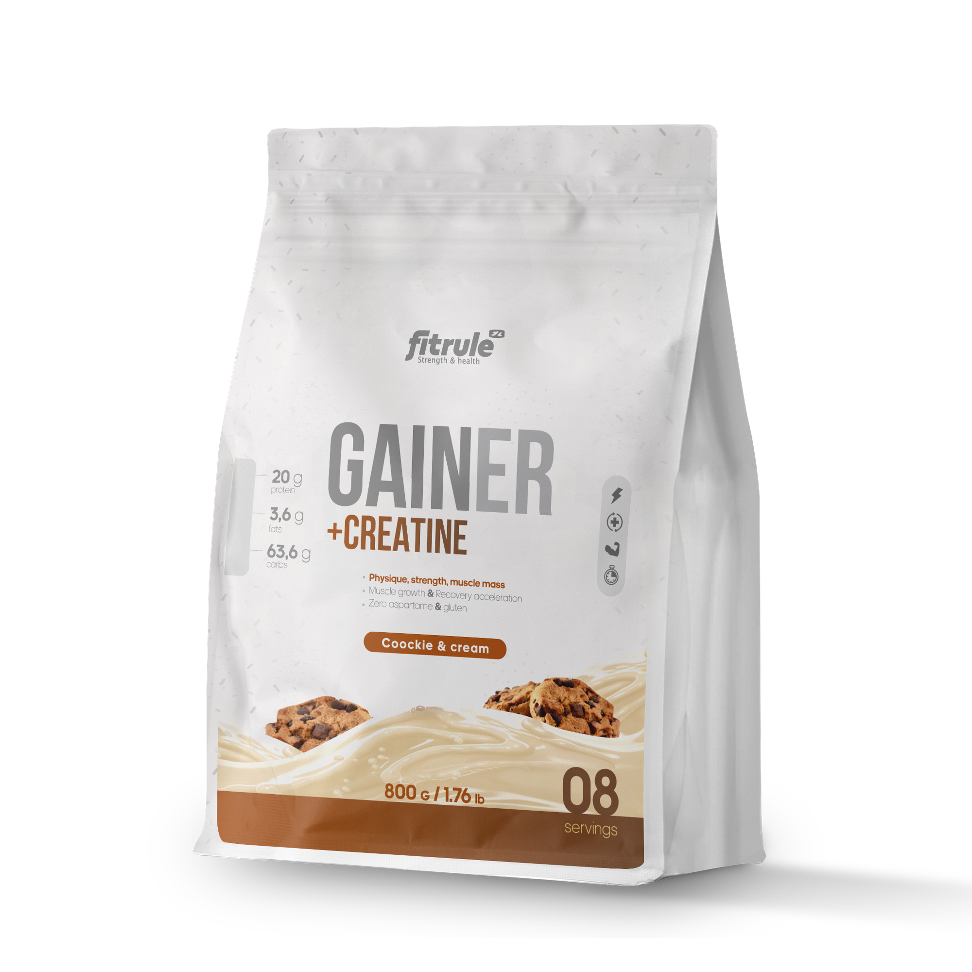 Fitrule Gainer+Creatine 800g (Квадропак) Печенье