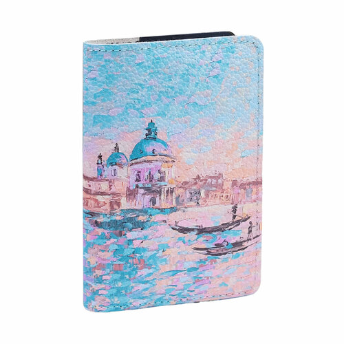 Обложка для паспорта Eshemoda Обложка на паспорт с принтом Eshemoda “Голубая Венеция” 047553018, бирюзовый, синий