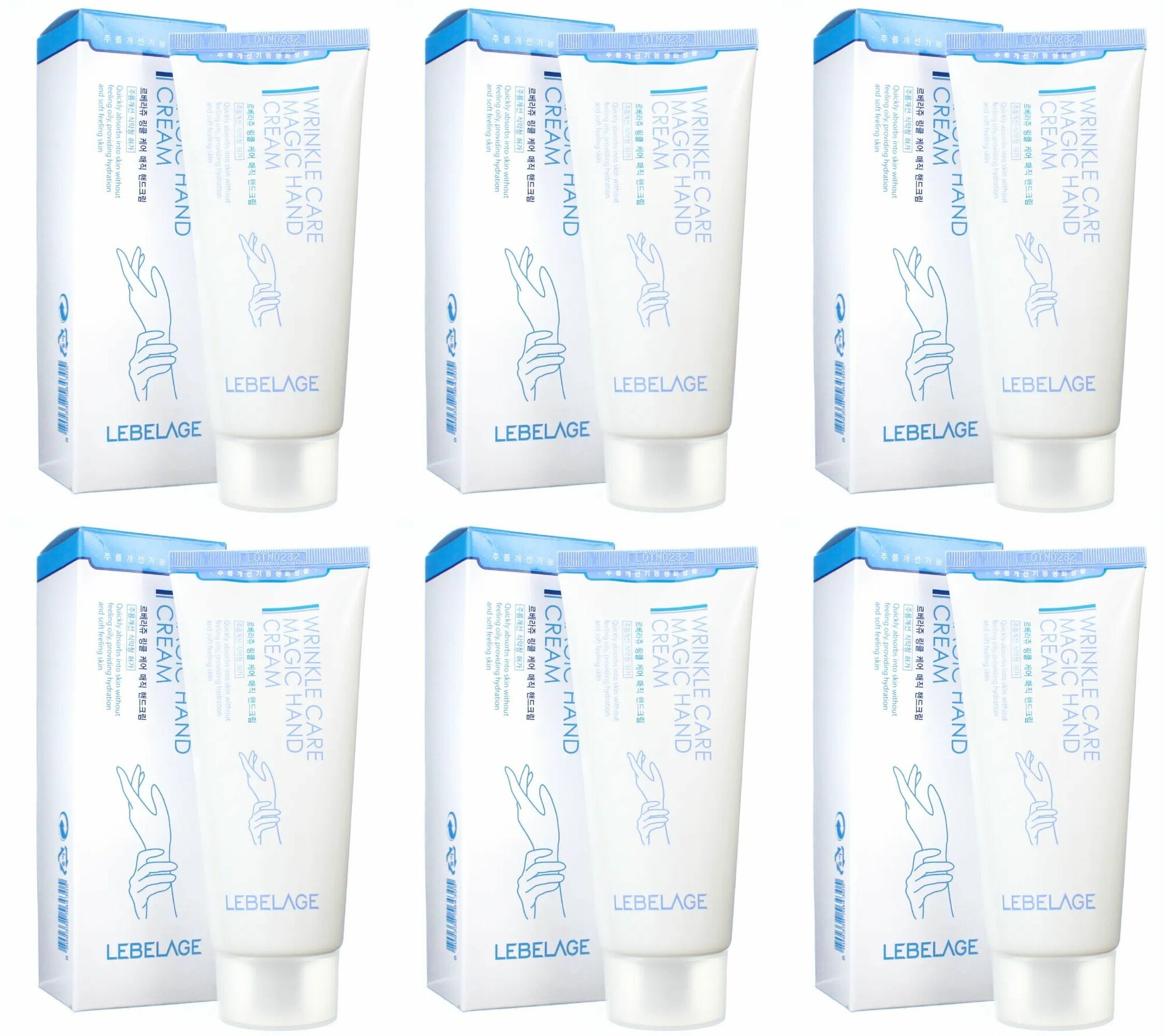 Lebelage Крем для рук антивозрастной Wrinkle Care Magic Hand Cream, 100 мл, 6 шт