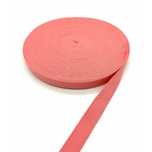Лента киперная хлопок 2 см (20 мм) цв.58 коралловый (45 метров)
