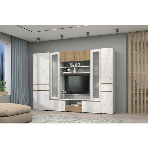 Гостиная Лиана МС Композиция 1 Дуб Крафт БелыйДуб Крафт Золотой 50140₽