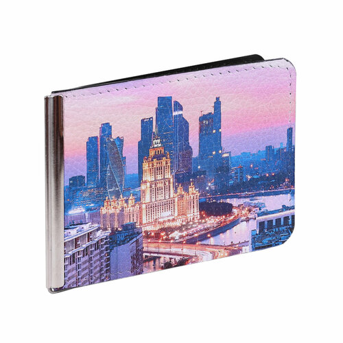 Зажим для купюр Eshemoda, фактура зернистая, матовая, черный