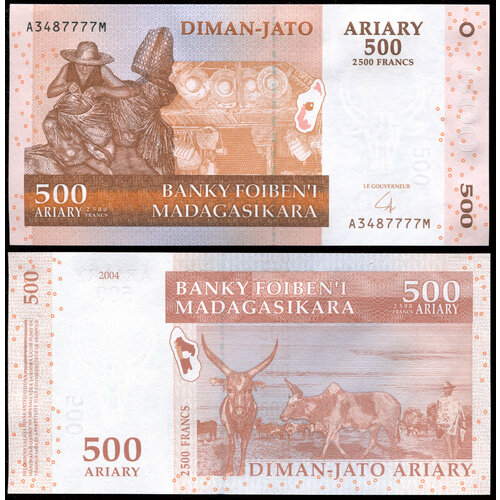 Мадагаскар 500 ариари. 2004 (2007) UNC. Банкнота Кат. P.88b мадагаскар 500 ариари 2004