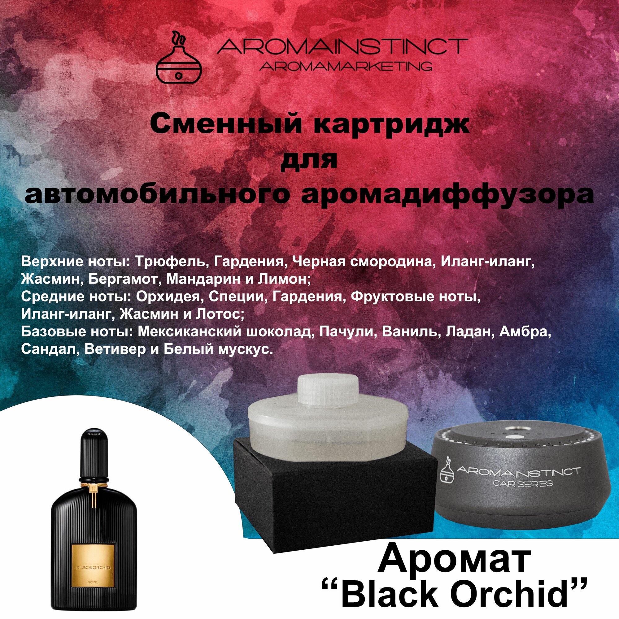 Сменный картридж с ароматом "Black Orchid" для автомобильного аромадиффузора
