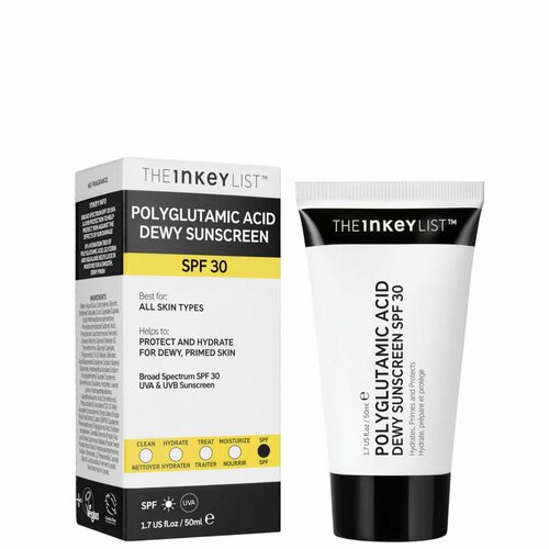 The INKEY List Крем для ухода за кожей с полиглутаминовой кислотой и спф30 Polyglutamic Acid Dewy Sunscreen SPF30 50ml 3199₽
