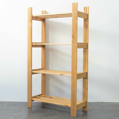 Стеллаж деревянный для игрушек и для книг Альберт напольный на балкон, для кухни, для рассады из массива сосны, бейц