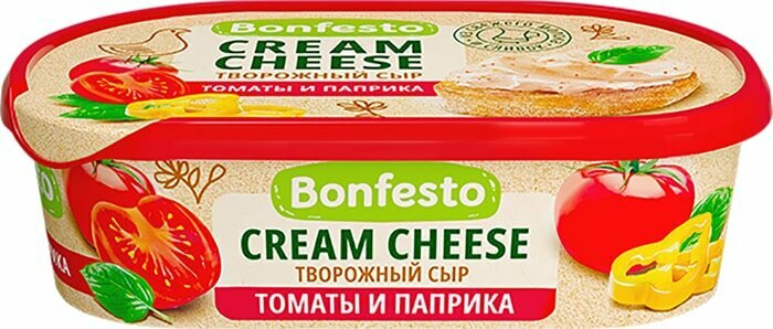 Сыр Bonfesto Кремчиз томаты и паприка 65% 140г