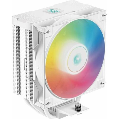 DEEPCOOL AG400 DIGITAL WH ARGB LGA1700/1200/115X/AM5/AM4 (9шт/кор, TDP 220W, PWM, ARGB Fan 120mm, 4 тепл. трубки, белый) RET кулер для процессора jonsbo cr 1400 evo argb white lga1700 1200 115x am5 am4 tdp 180w pwm 92mm fan 4 тепловые трубки 4 pin pwm 3 pin 5v argb