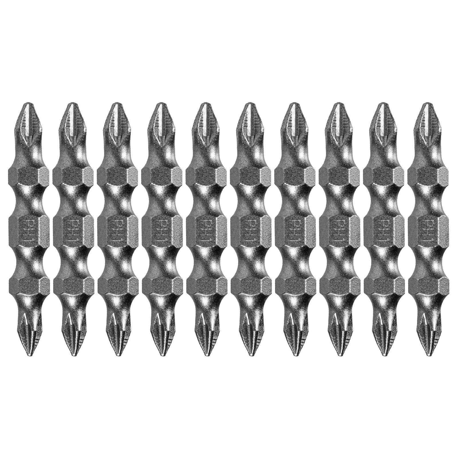 Бита двухсторонняя, PH2-PH1 х 45 мм, сталь S2, 10 шт. Denzel 11674