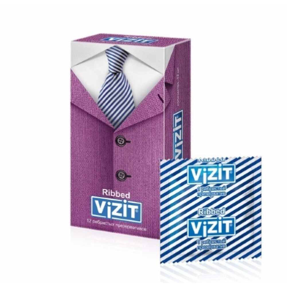Презервативы VIZIT Ribbed Ребристые 12 шт. (Richter)