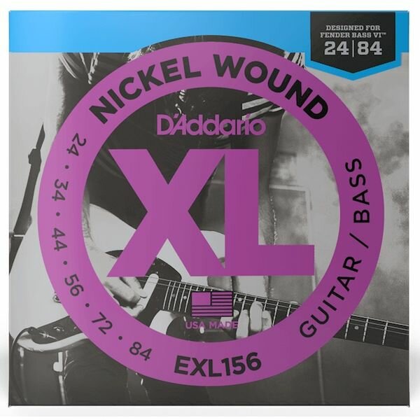 Струны для электрогитары/6-стр. бас-гитары Fender Bass VI D'Addario EXL156