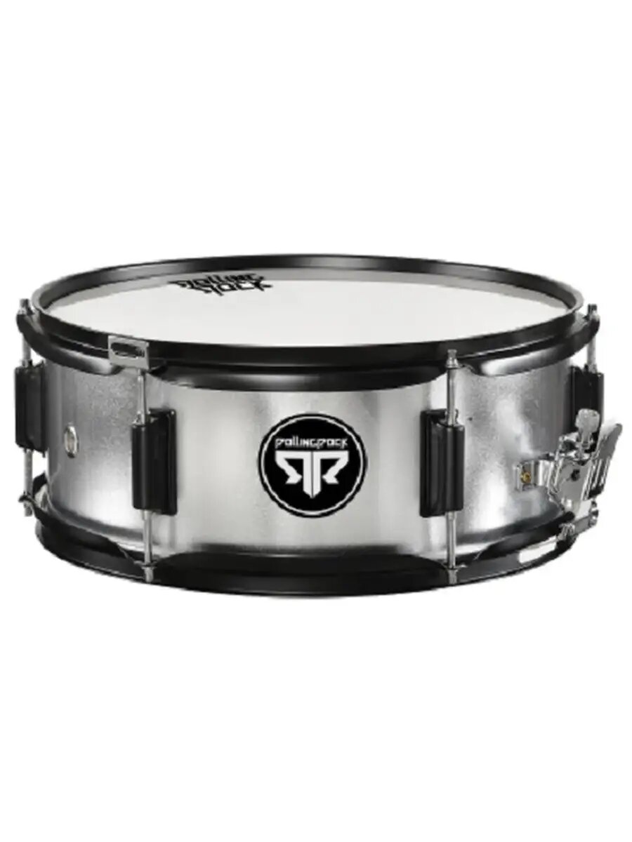 Барабан малый маршевый с палочками серебристый