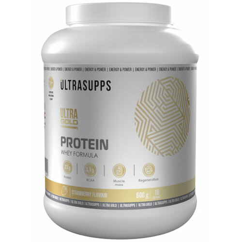 Сывороточный протеин UltraSupps Ultra Gold Protein Whey Formula - 600 г, клубника