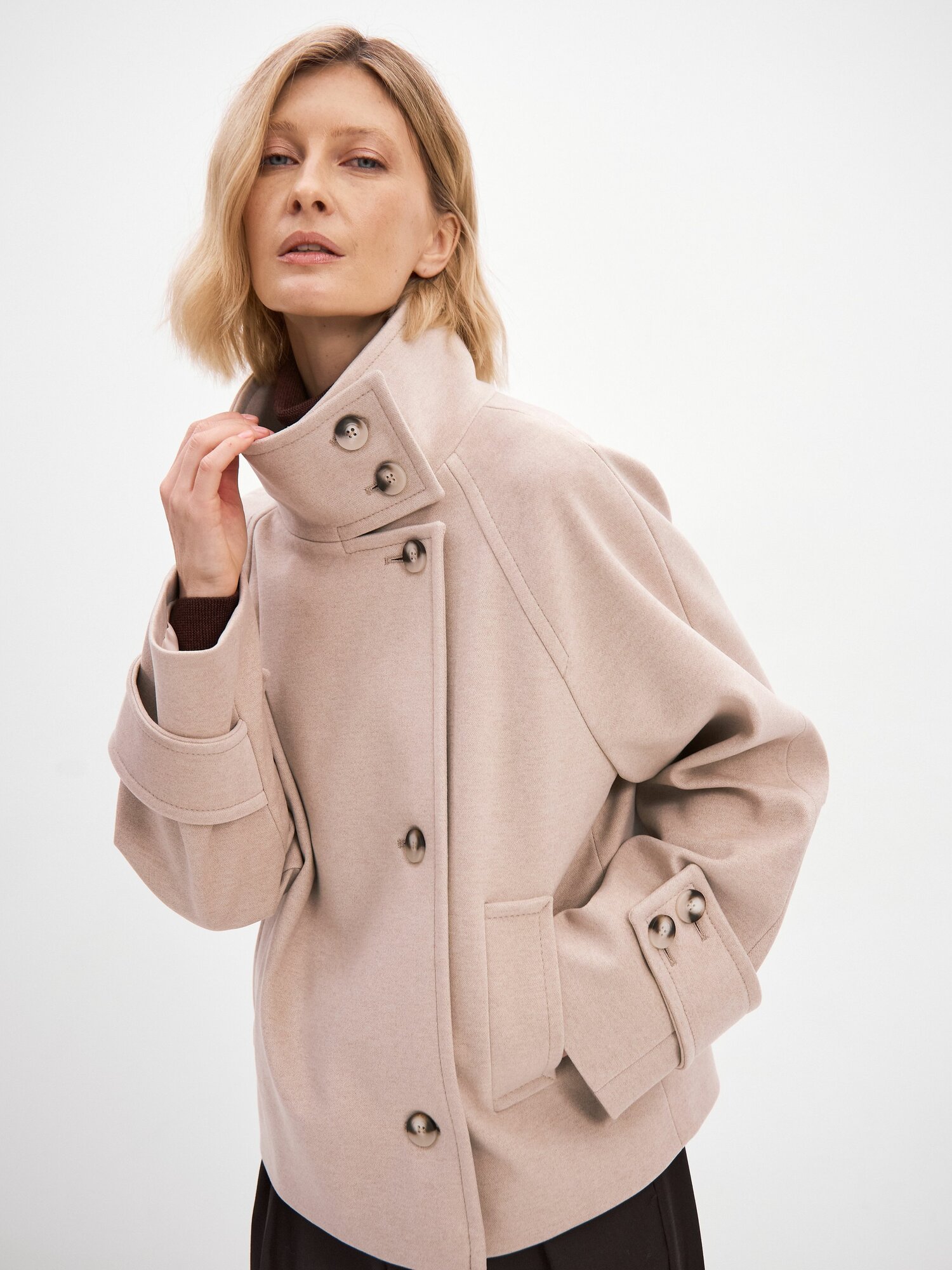 Пальто TO BE ONE, размер 42, светло-бежевый