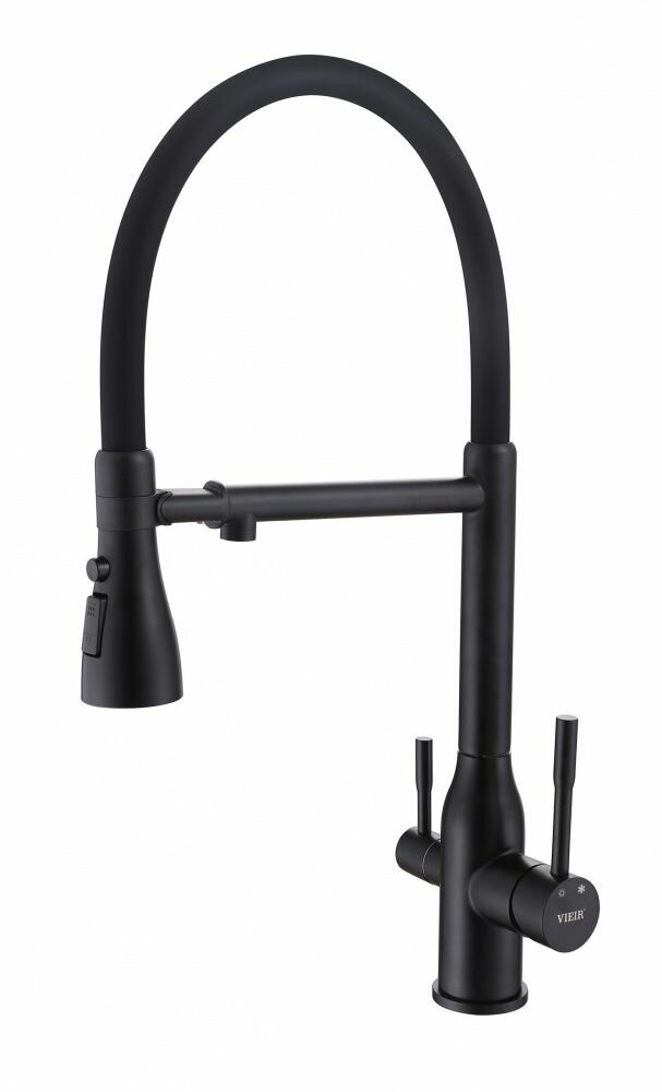 15050-C Смес. для кухни под фильт, Магнит. (ЧЕР.+ЧЕР.) ViEiR