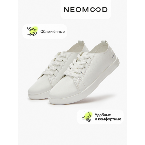 фото Кеды neomood женские, иск. кожа, белый цвет, 37 размер, размер 37, белый