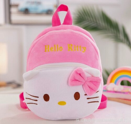 Изображение товара Детский плюшевый рюкзак "HELLO KITTY" Мама в теме, для девочек, 1 отделение, розовый