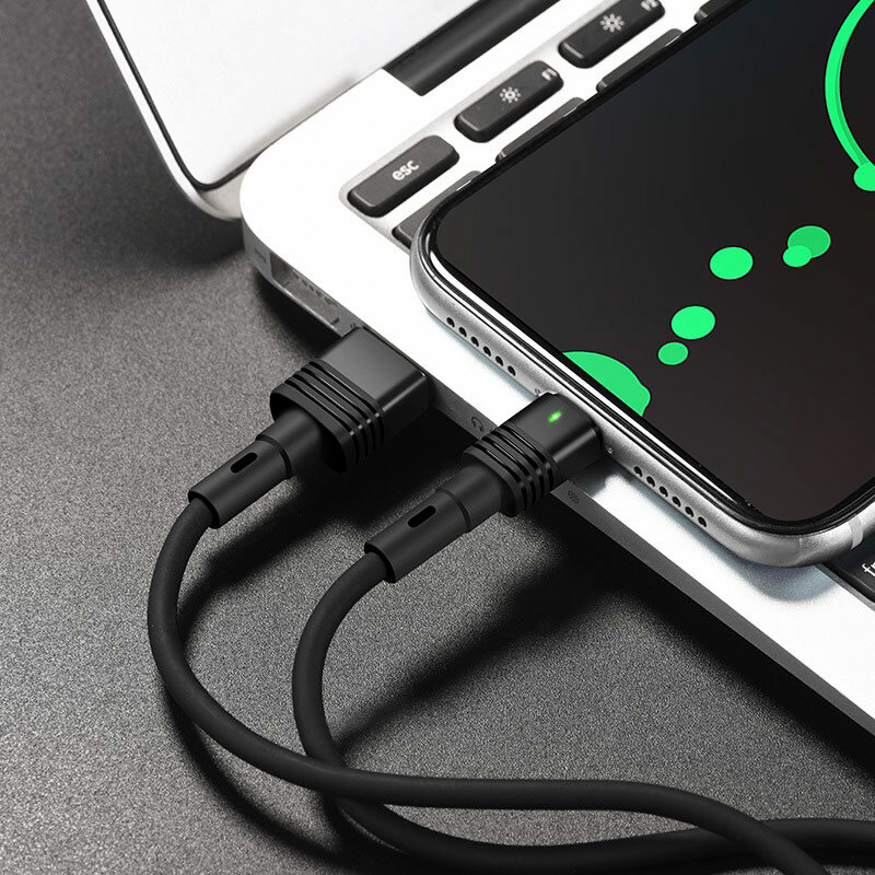 Кабель "U82 Cool Grace", USB-Micro-USB, для зарядки и передачи данных, черный, 1 м — фото 1