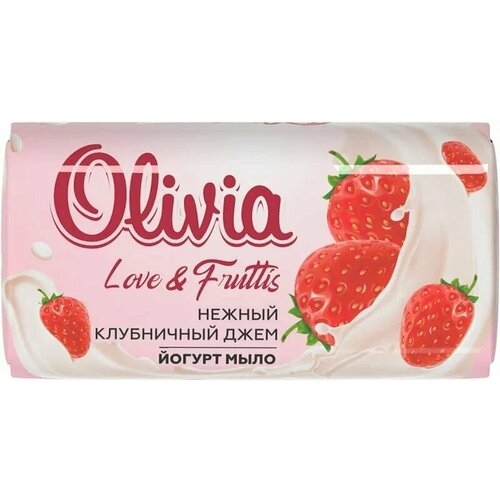 фото Мыло olivia "love & fruttis", нежный клубничный джем, туалетное твердое, 140 г